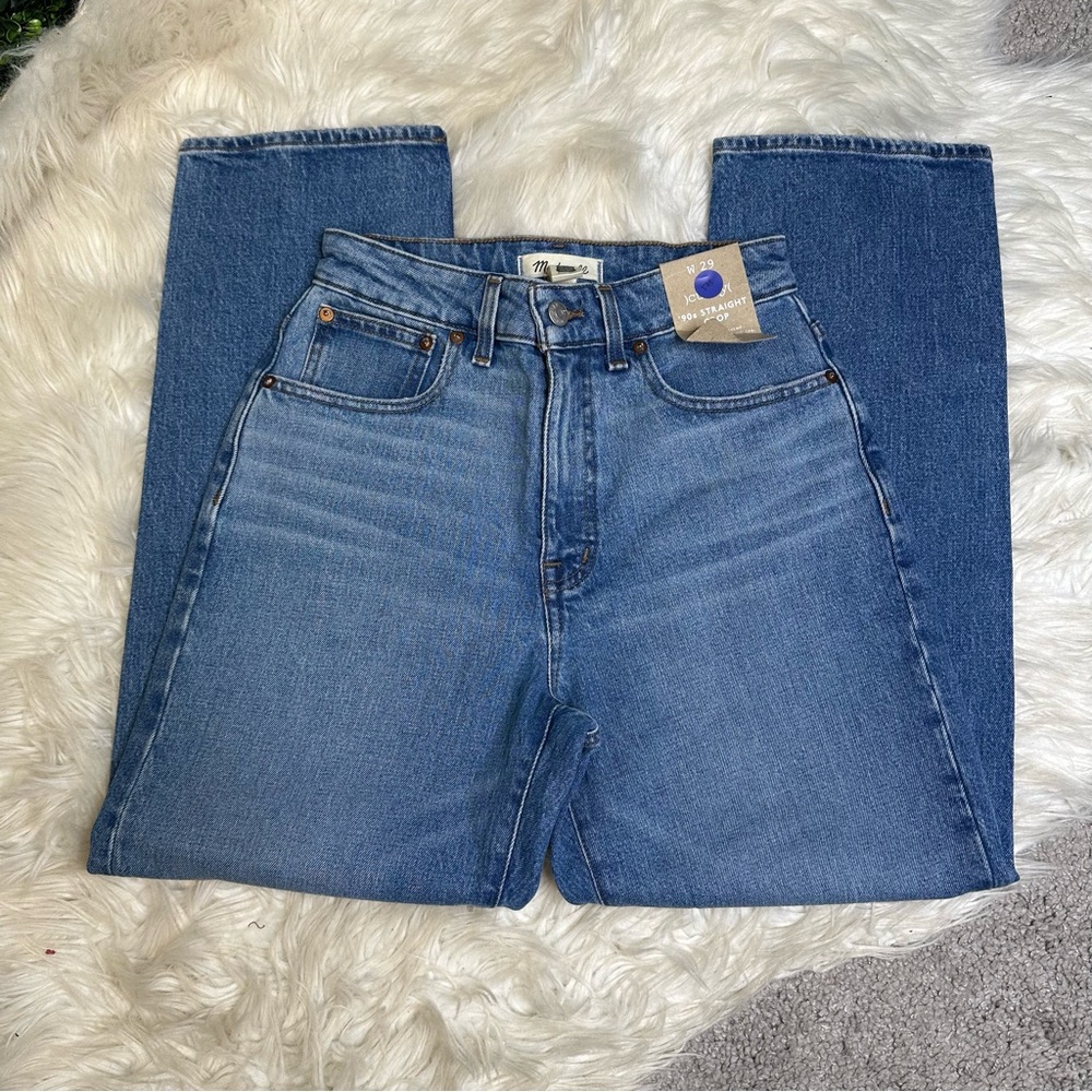 Nwt Madewell 90's straight leg crop Blue Denim Jeans - Picture 6 of 13